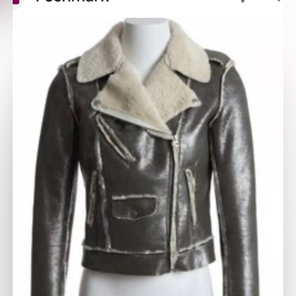 Stunning Ralph Lauren Denim & Supply
Faux Leather Sheepskin Moto Jacket Fits M-L